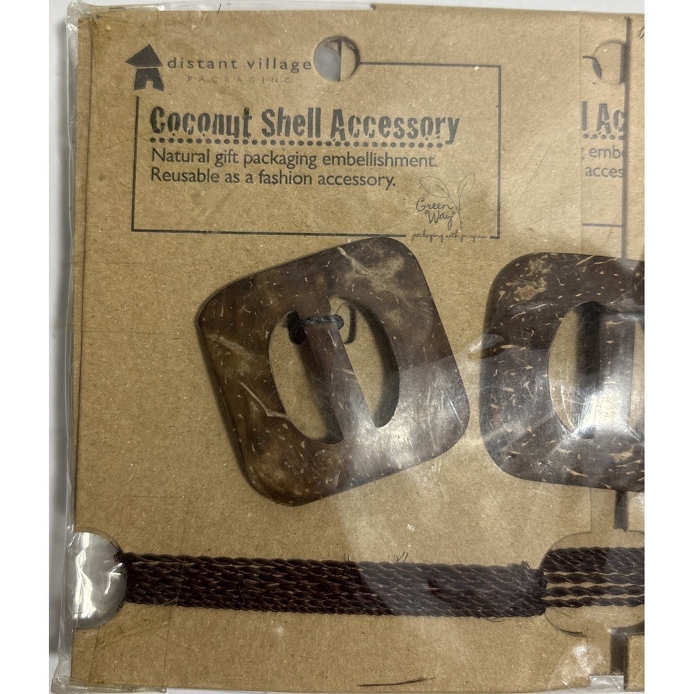VTG Nashville Wraps 1.5" Sq Coconut Shell Sliders Bulk 6-Pack Gift Wrap Decor - Picture 3 of 7